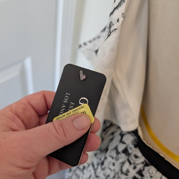 Guess Black and White Pleated Midi Dress for Wedding Guest - Picture 9 of 10